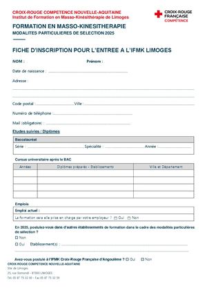 Dossier Inscription 2025_Masseurs-kinésithérapeutes_Article 25_Limoges