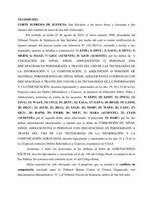74-COMP-2023 CORTE SUPREMA DE JUSTICIA: