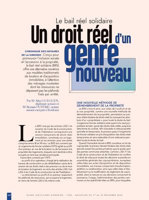 Article EJG - Romain OUSTRIC - Le bail réel solidaire