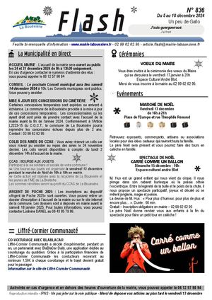 Flash n°836 du 5 au 18 décembre 2024