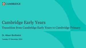 Cambridge Early Years to Primary
