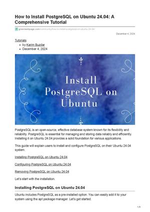 How To Install Postgre Sql On Ubuntu 2404 A Comprehensive Tutorial