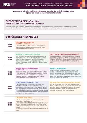 Journée découverte 2025 - Programme en distanciel