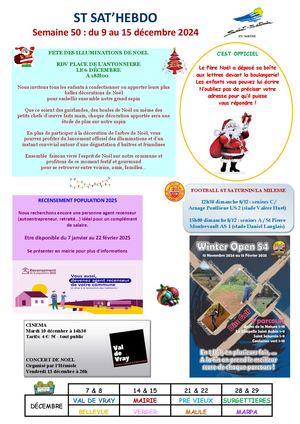 Semaine 50 Du 9 Déc Au 15 Déc 2024