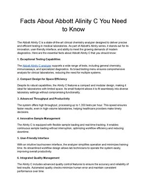 Facts About Abbott Alinity C You Need To Know