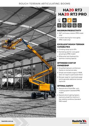 HA20 RTJ PRO - Au - Datasheet