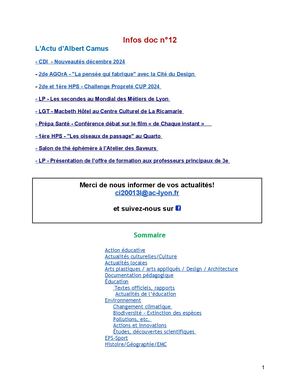 Infos Doc n°12 2024 2025