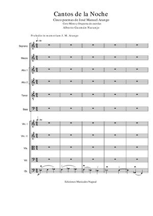 Cantos De La Noche Score