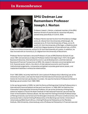 Professor Joseph J Norton