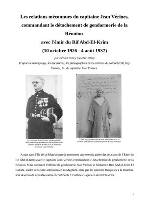 Dossier Vérines-Abd El Krim/Cabry