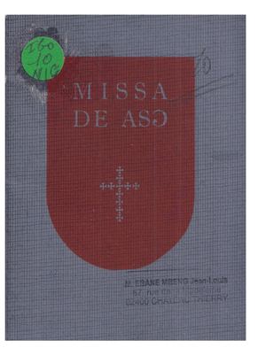 (Igbo) Missa De Aso, Cssp, 1953, ( CSSP ), ( PROV. JL-EM )