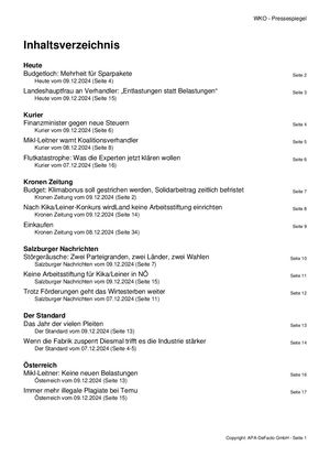 Pressespiegel 20241209