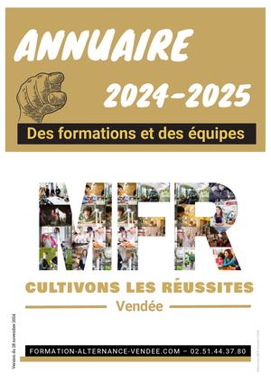 Annuaire des formations et des équipes MFR 85 - Novembre 2024