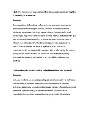 Tarea 5 Explicación De Los Procesos Psicológicos En La Vida Humana Desde Un Recurso Digital