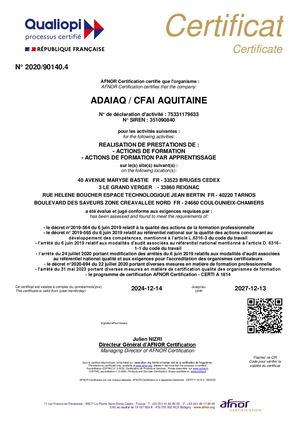 Certificat Qualiopi
