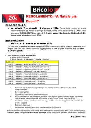 Regolamento Buoni 20€ Su 100€_Ritiro dal 7 al 13 Dic_Uso 14 e 15 Dicembre