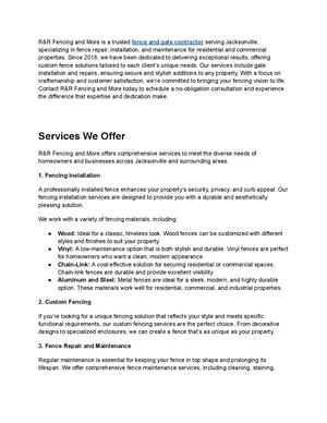 R&R Fencing & More - Expert Fence Installation and Repair Services in Jacksonville, FL