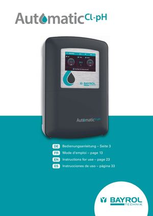 Mode d‘emploi Automatic Cl-pH