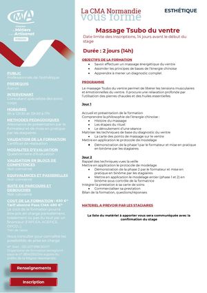 2025 ESTH Massage Tsubo Du Ventre
