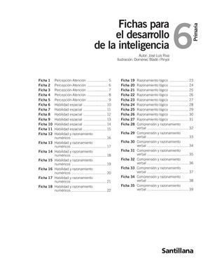 Fichas Desarrollo De La Inteligencia 6o