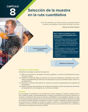 8 Hernández Sampieri Selección De La Muestra – Cuantitativa