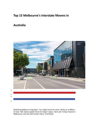 Top 15 Melbourne­'s Interstate Movers In Australia