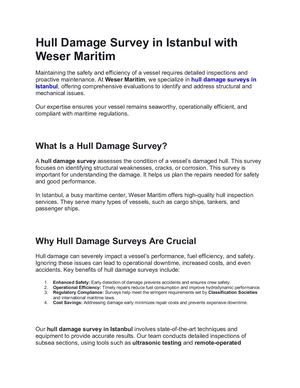 Ship Hull Damage Survey Insights By Weser Maritim
