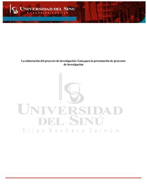 La Elaboración Del Proyecto De Investigación Parte 1