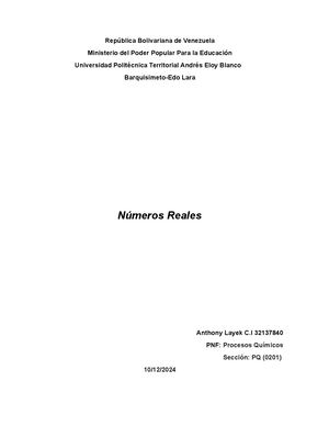 informe números reales