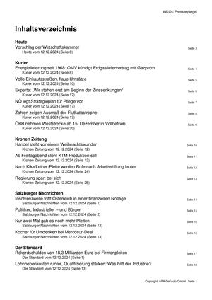 Pressespiegel 20241212