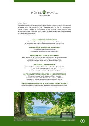 Charte Environnementale Hôtel Royal
