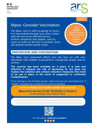 Flyer Mpox2024 "Pensez au vaccin" - Anglais