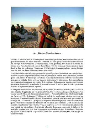 Théodore Monod Au Yémen par Hubert Joly