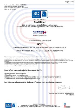 2024 12 12 Certificat Qualiopi Infipp
