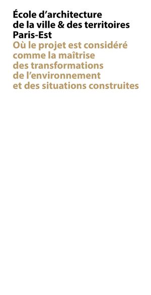 Brochure Ensa Paris-Est