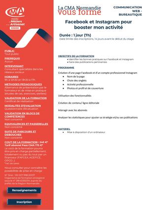 Facebook Et Instagram Pour Booster mon activité