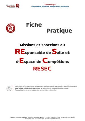 FFHandball CNA - Fonctions RESEC