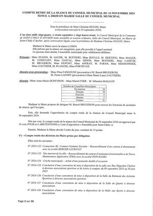 Compte Rendu De La Séance Du 13 11 2024