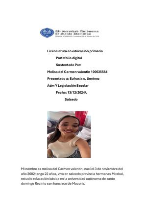 Portafolio De Adm Y Legislación Escolar