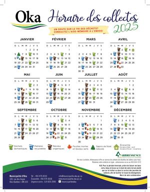 Horaire des Collectes 2025
