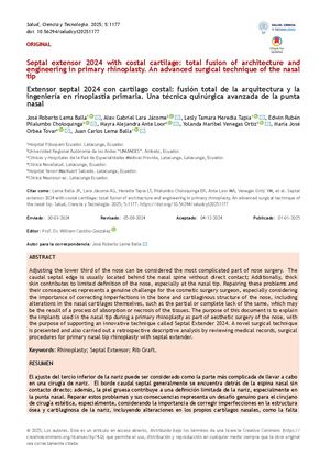 José Roberto Lema Balla… CREADOR DE LA TÉCNICA QUIRÚRGICA….& EXTENSOR SEPTAL 2024 José Roberto Lema Balla. CREADOR DE LA TÉCNICA QUIRÚRGICA…..&.  EXTENSOR SEPTAL 2024 ®