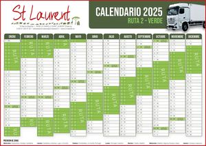 Calendario Ruta 2 Verde 2025