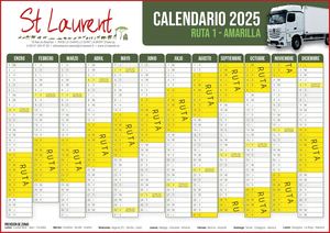 Calendario Ruta 1 Amarilla 2025