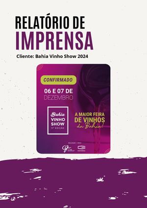 Relatório Bahia Vinho Show 2024