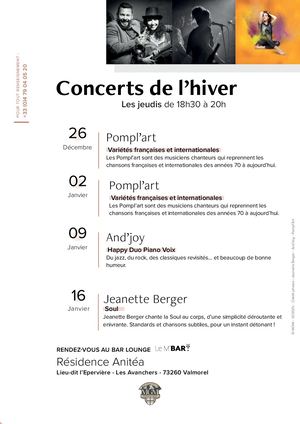 M'Bar - Soirées Concerts - Anitéa - Programme