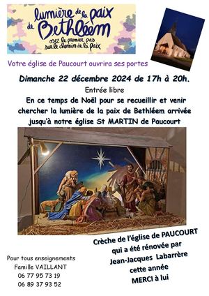 Lumière De Béthléem Paucourt Noël 2024