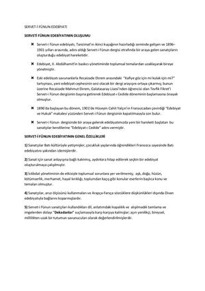 Servet I Fünun Dönemi