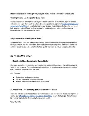 Residential Landscaping Company In Kuna Idaho Dreamscapes Kuna