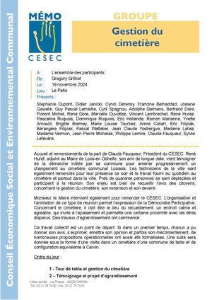 Gestion du cimetière // 19.11.2024