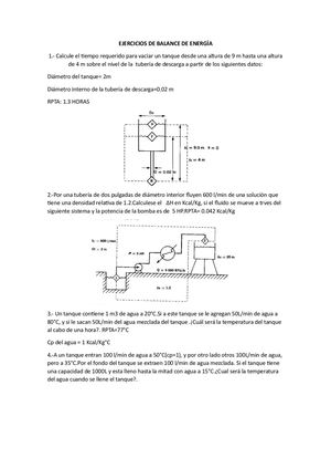 Ejercicios De Balance De Energía 2024